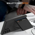 thumbnail image 4 of Compatible Samsung Galaxy S24 Ultra Case Wallet with Card Holder,Carbon Fiber Leather Case for Samsung Galaxy S24 Ultra Phone Case with Kickstand Slim Case Samsung S24 Ultra Case with Stand Men, 4 of 14