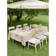 thumbnail image 3 of Outdoor Tablecloth with Umbrella Hole and Zipper, Christmas Yellow Snowflake Rectangle Table Cloth 52x70 Inch Waterproof Tablecloth, Winter Xmas Retro Beige Picnic Table Cover for Patio Camping, 3 of 7