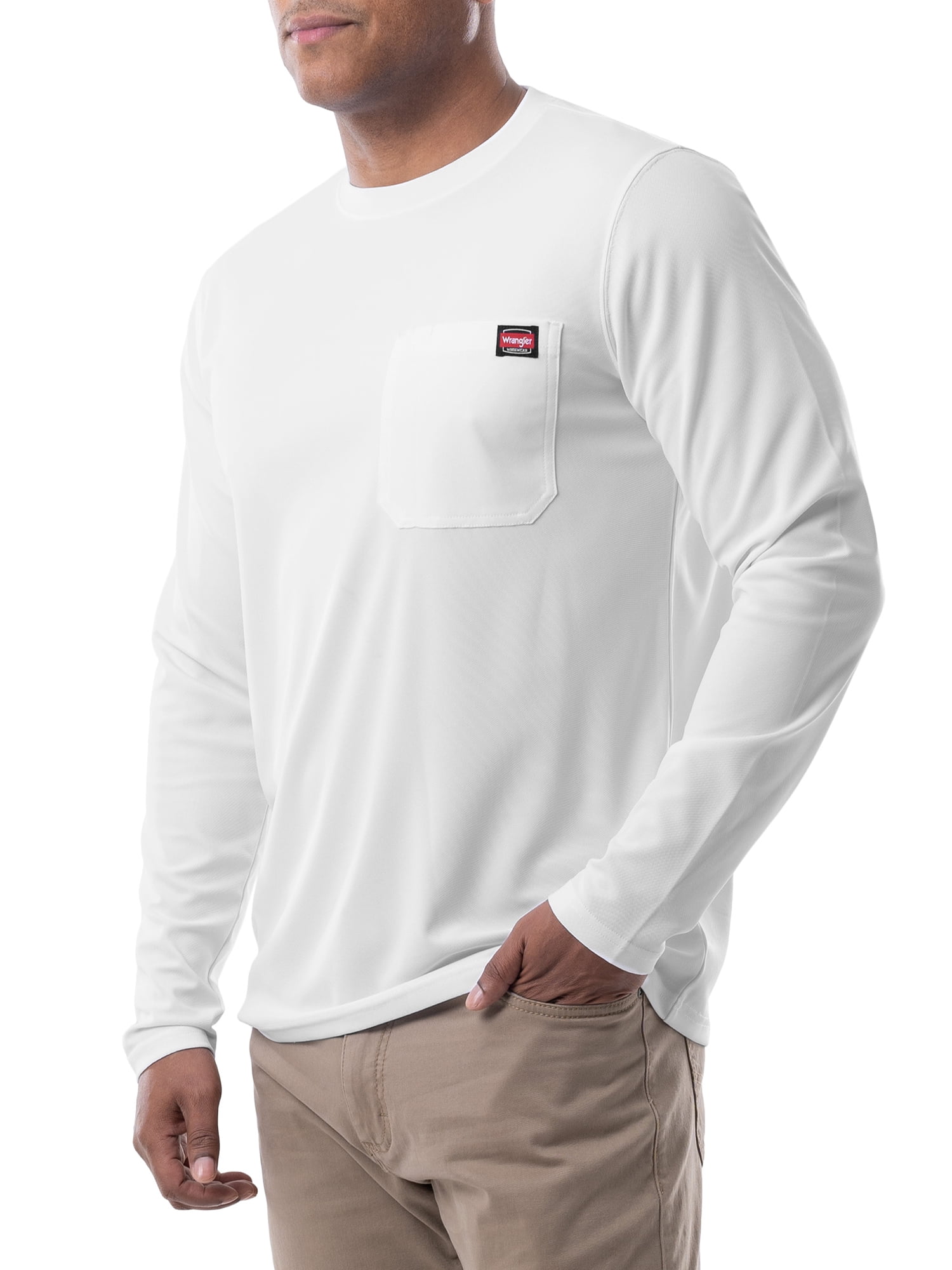 Wrangler Workwear Men's Long Sleeve Poly Performance Pocket T-Shirt