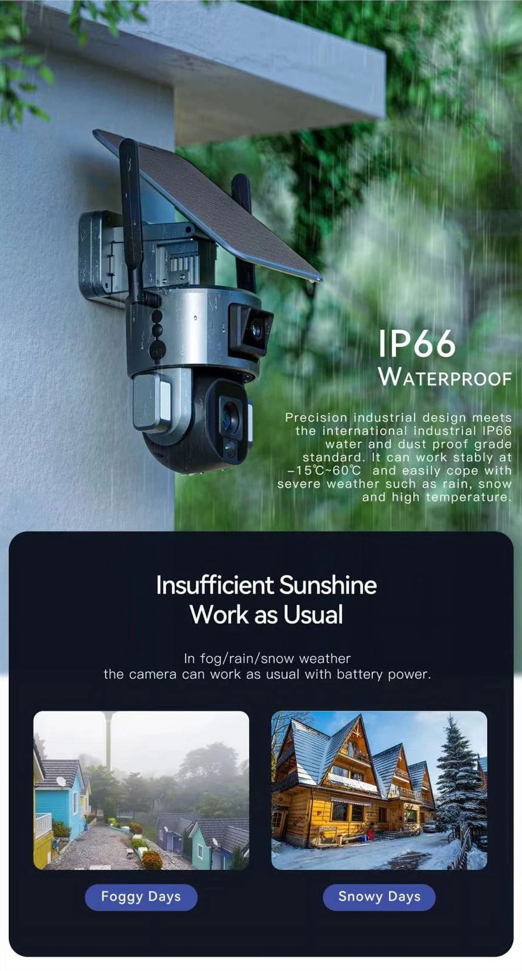 8MP 4K IP Panoramic 180 View 4K Solar Security Cameras Solar Security Camera With AI Motion Detection CCTV Solar Surveillance