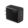 thumbnail image 1 of Adaptador de Alimentación Usb, Cargador de Carga Rápida de 120W Tipo C Pd, 5 Puertos, Enchufe de Pared Estándar de Ee.Uu., Cargador de Teléfono de Ladrillo de Potencia Android, 1 of 6