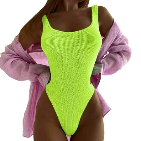 2025 New Women s onepiece Shorts Set Swimsuits Tummy High Waisted Thong Bikini Bathing Suit Wrap Tie Chest Swimsuit Back