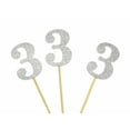 thumbnail image 2 of Darling Souvenir, Number 3 Birthday Cupcake Toppers, Birthday/ Anniversary Party Dessert Decorations - Pack Of 20, 2 of 3