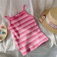 thumbnail image 2 of EnJoCho Girls Basic Sleeveless Striped Tank Tops Spaghetti Strap Ribbed Knit Shirts Summer Color Block Aesthetic Casual Trendy Tops, 2 of 9