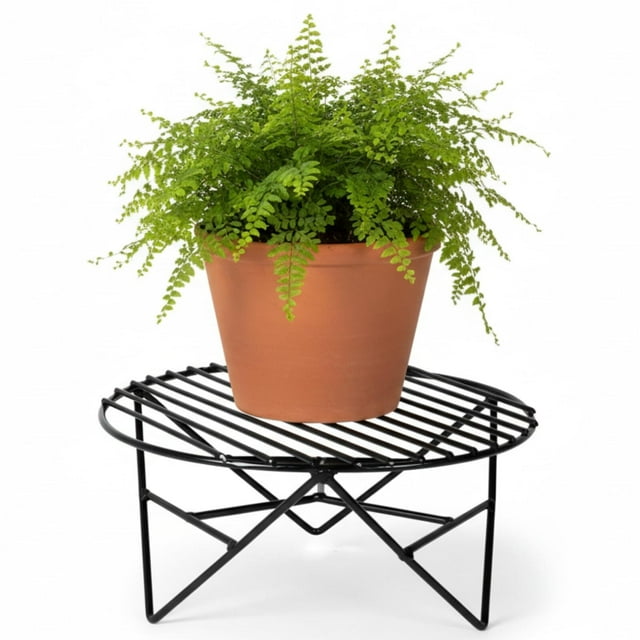 Base Metálica para Maceta Grande con Soporte Elevador de Plantas Interior y Exterior Estructura Resistente Anticorrosivo para jardín y hogar, Negro de uso Rústico o Moderno