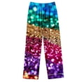 thumbnail image 4 of Oplxuo Women's Long Pants Pajamas Sets, Sparkly Sequin Printed Button Down Sleepwear Long Sleeve Lapel Shirts Mardi Gras Lounge Sets, 4 of 5