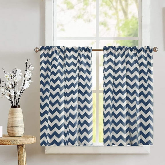 Cotton Chevron Zig Zag Print Café Tier Curtains Window Treatment Kitchen Home Décor