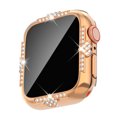 thumbnail image 3 of Allytechgroup for iWatch Series 10 42mm Case with Tempered Glass Screen Protector, Support Wireless Charging Crystal Diamond Rhinestone Sparkling Full Protective Cover for Women Girls, Rosegold, 3 of 5
