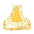 thumbnail image 5 of TiaoBug Kids Girls 2 Piece Hip Hop Latin Jazz Dance Outfit Sequin Sleeveless Crop Top with Metallic Skirt Set Gold 8, 5 of 7