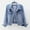 Blue, variant on YNGKMEA Denim Jacket for Women Long Sleeve Plus Size Jean Jacket Fall Button Down Lightweight Colored Jackets Trendy Casual Trucker Coat Light Blue XL