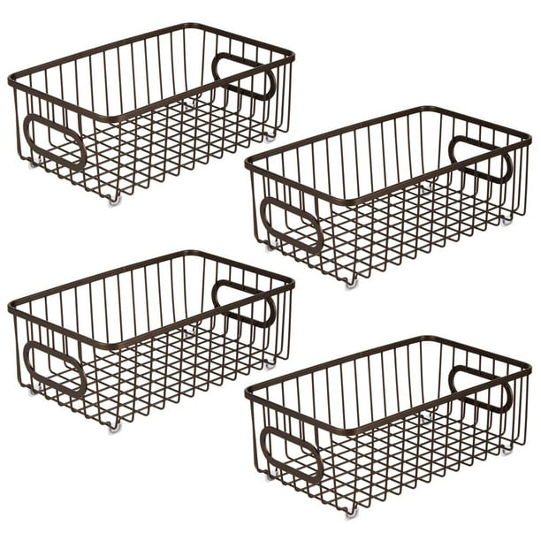 mDesign Farmhouse Decor Metal Wire Food Storage Organizer, Bin Basket