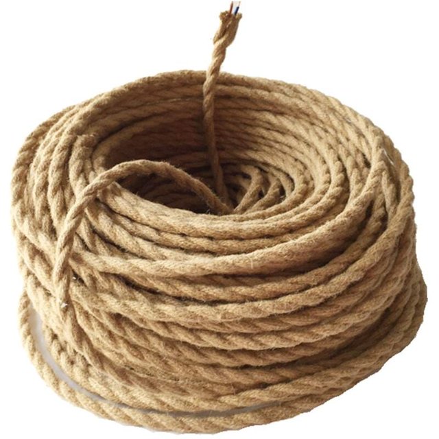 10m LED Lighting Cord, 2-Core Vintage Industrial Braided Copper Wire for DIY Pendant Lamps