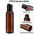 thumbnail image 3 of Uxcell 10PCS Botellas Plásticas Vacías con Tapas Negras, Botella de Tamaño Pequeño para Viaje de 2oz/60ml, Marrón, 3 of 6