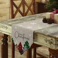 thumbnail image 3 of Table Runner Dresser Scarves Merry Christmas Tree Silhouette Cotton Linen Burlap Table Cover Leopard Plaid Polka Dot on Gray Table Runners for Family Kitchen Dining Holiday Party Banquet Decor, 3 of 5