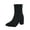 Black, variant on Black Ladies Pointed Toe Suede Ankle Boots With Block Heel For A Stylish And Comfortable Casual Winter Shoe