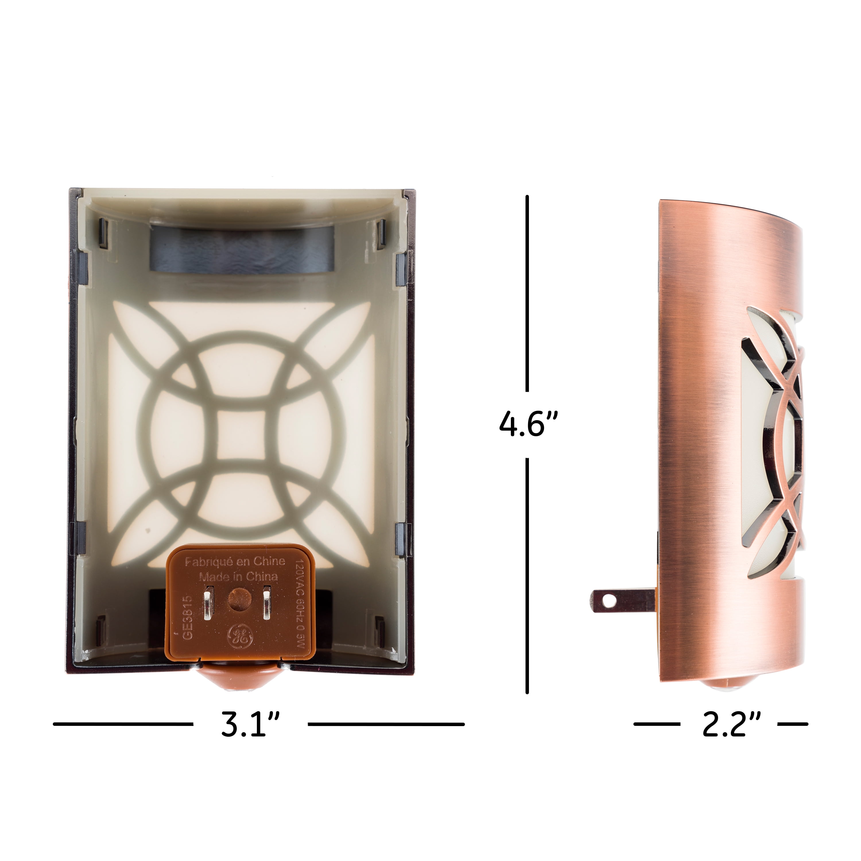 GE CoverLite LED Night Light, Geometric Oil-Rubbed Bronze, 11332