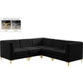 thumbnail image 1 of Meridian Furniture Alina Black Velvet Modular Sectional, 1 of 19