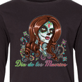 thumbnail image 4 of Inktastic Día de los Muertos Woman in Sugar Skull Makeup Long Sleeve Youth T-Shirt, 4 of 5
