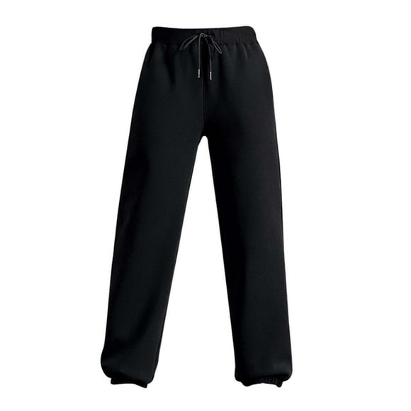 Soidarity Pantalones de chándal para mujer Forro polar Pantalones de chándal Pantalones de harén informales Deportes acuáticos Negro 3XL