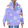 thumbnail image 3 of UACY Toddler Girls Christmas Hooded Sweatshirt, Snowman Graphic Long Sleeve Oversized Festive Pullover Top, Holiday Fashion Clothes for Girls (MR1, 5-6 Years), 3 of 6