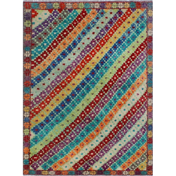 Balochi Judith Lt. Blue/Grey Rug, 4'10" x 6'5"