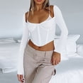 thumbnail image 4 of Top Corto Con Tirantes Camisa deportiva delgada para mujer Traje de calle sin espalda con ombligo expuesto (Blanco S) Ygjytge para Mujer Blanco T XXL, 4 of 7