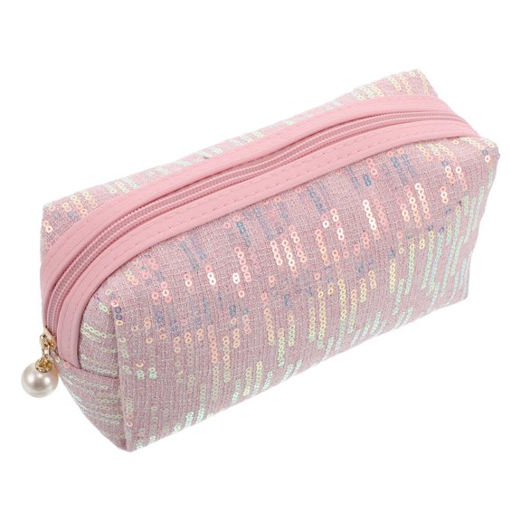 ETEREAUTY Cute Pink Car Makeup Case Polyester Travel Bag Portable Storage Organizer for Cosmetics