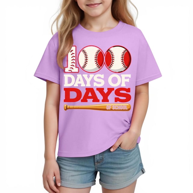 Camiseta Gráfica de Manga Corta Linda para Niños Camiseta Impresa Suave Transpirable para el Juego Escolar