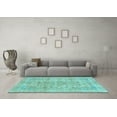 thumbnail image 3 of Ahgly Company Indoor Round Abstract Light Blue Modern Area Rugs, 4' Round, 3 of 4