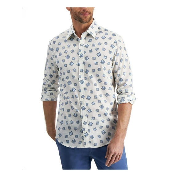 Club Room Mens Collar Cotton Button-Down Shirt