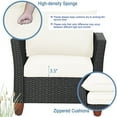 thumbnail image 2 of Gymax 3PCS Rattan Furniture Set Cushioned Sofa Storage Table W/ Wood Top Patio White, 2 of 6