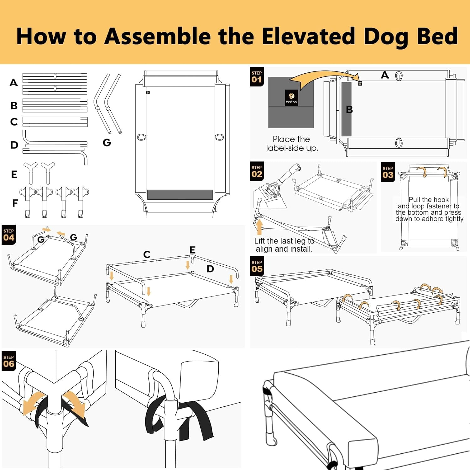 Elevated Raised Dog Bed-Cooling Outdoor Dog Cot Bed for Large Sized Dogs Three-Sided Fence Raised Pet Cot with Mesh & No-Slip Feet Dog Hammock Bed with Removable Bolster-47 x 29" Beige Coffee
