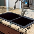 thumbnail image 3 of Transolid Aversa 33'' L x 22'' W Granite Double Offset Drop-in Kitchen Sink, 3 of 5