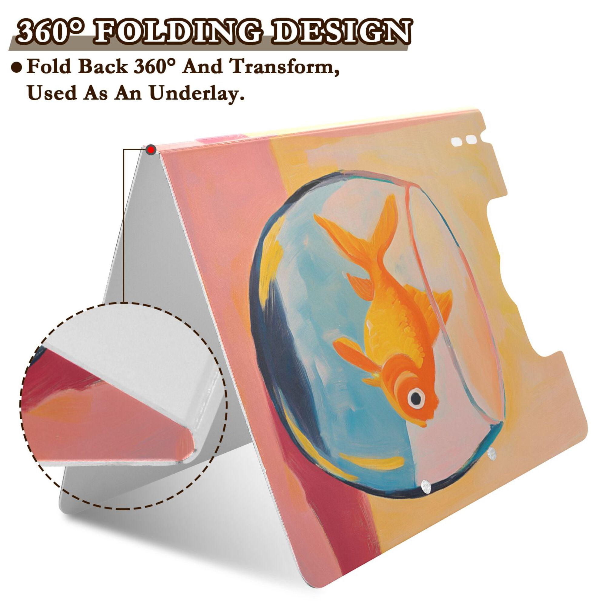 FORMRS A4 Clipboard Folder with Pen Holder Horizontal Foldable School Office Binder, Goldfish