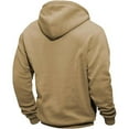 thumbnail image 4 of Fashion YLSDY Tactical Hoodies for Men Quater Zip Up Athletic Gym Sweatshirt Fall Casual Workout Pullover with Pockets Khaki XXL, 4 of 6