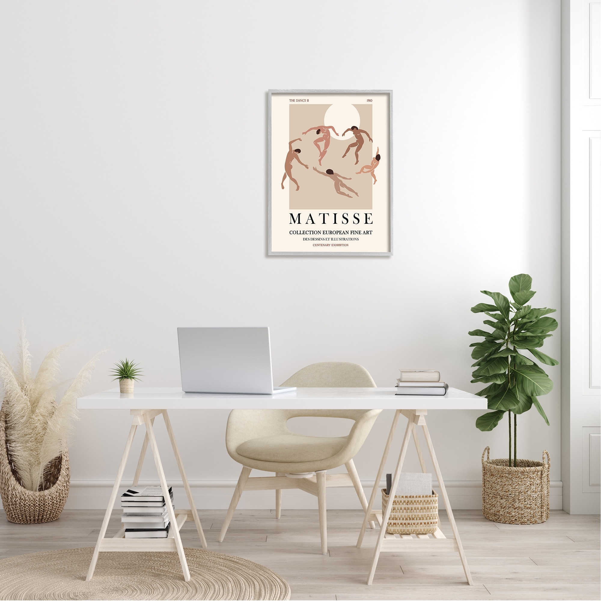 Stupell Industries Matisse Text Dancing People Neutral Tones Flyer Framed Wall Art, 24 x 30, Design by Ros Ruseva