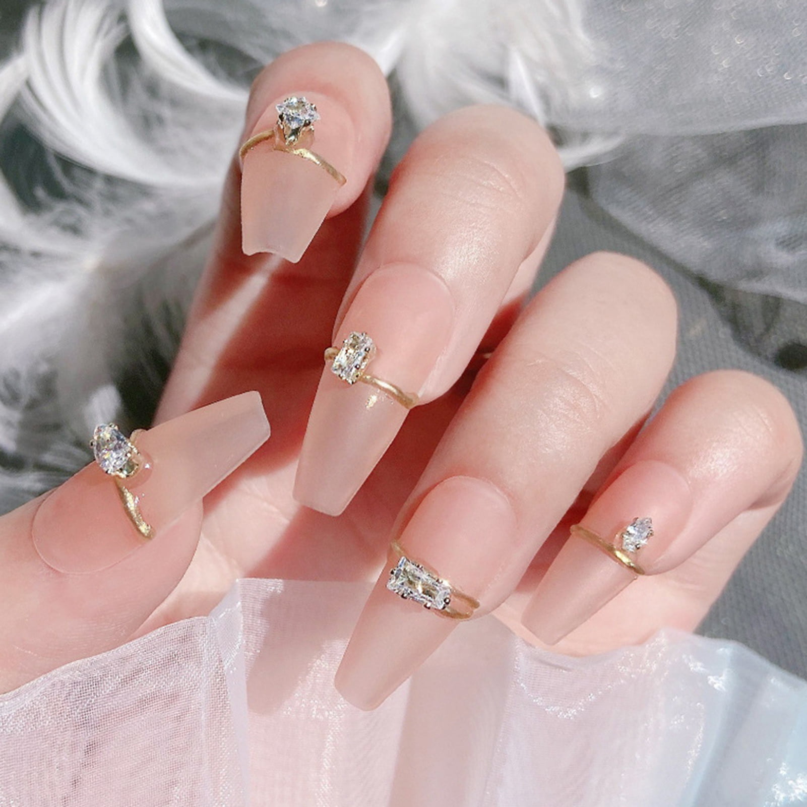 Jiaroswwei 10Pcs Nail Ornaments Irregular Shape Rustproof Cubic Zirconia DIY 3D Nail Ornaments