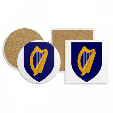 

Ireland Europe National Emblem Coaster Cup Mug Holder Absorbent Stone Cork Base Set