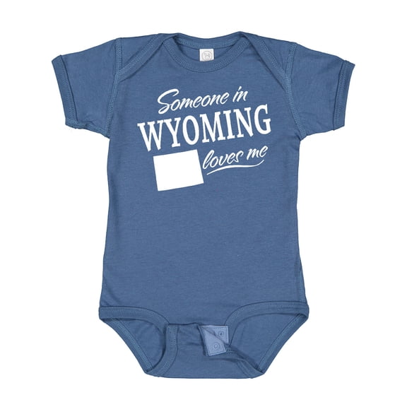 Inktastic Someone in Wyoming Loves Me Boys or Girls Baby Bodysuit