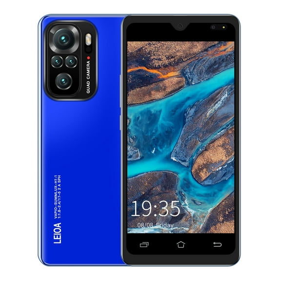 LHNFT Note10 3G Android Smartphones with Headset, 5" HD Full-Screen Phones, 1GB RAM 4G ROM, Dual Sim Unlocked Cell Phones, Triple Card Slots, 1800mAh Battery, Face Unlock on Clearance (Bule)