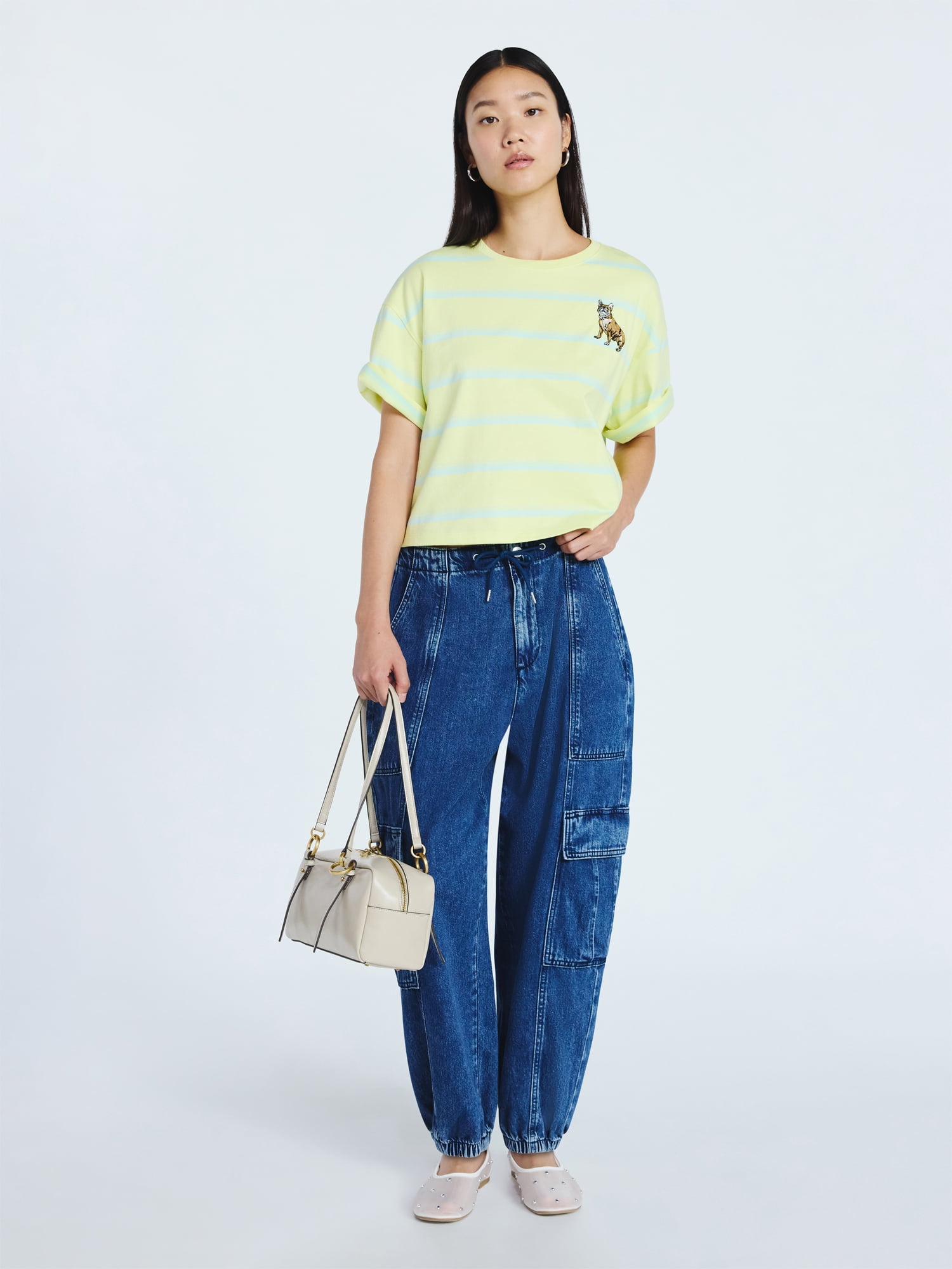 Scoop Women’s and Women's Plus Cotton Cropped Tee with Short Sleeves, Sizes XS-4X