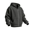 thumbnail image 5 of Telankuip Waffle Knit Hoodies for Men Full Zip Long Sleeve Hooded Sweatshirt Jackets Oversized Solid Color Raglan Sleeved Loose Lightweight Cozy Soft Casual Athletic Outerwear 2-Black XXXXL, 5 of 7