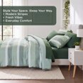thumbnail image 4 of Regency Heights 7-Piece Comforter Sets, Reversible Striped Comforter Set for Dorm, Lightweight All Season Bedding Set with Pillow Shams,Full, Sage Green, 4 of 10