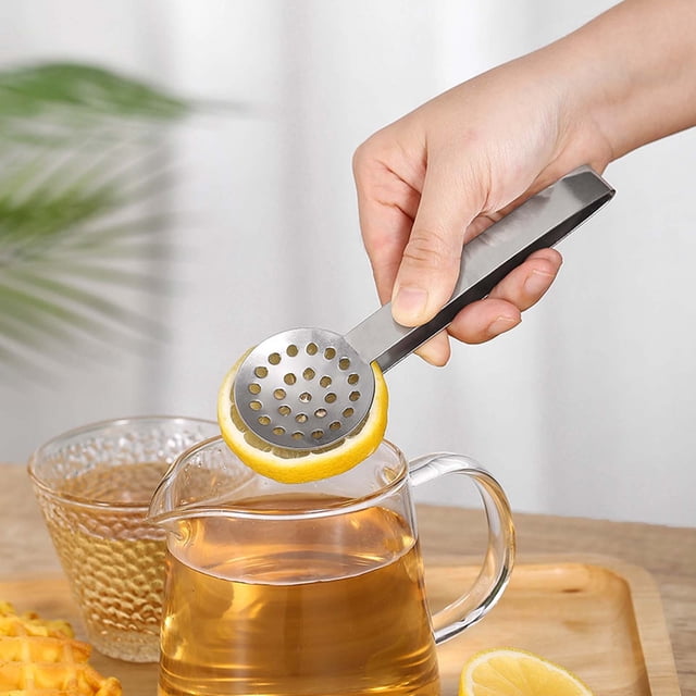 Clip de té de acero inoxidable | Pinzas de hielo multiusos Clip de limón Agarrador de bloques de caramelo | Mango ergonómico antideslizante | Herramienta de cocina pequeña duradera y fácil de