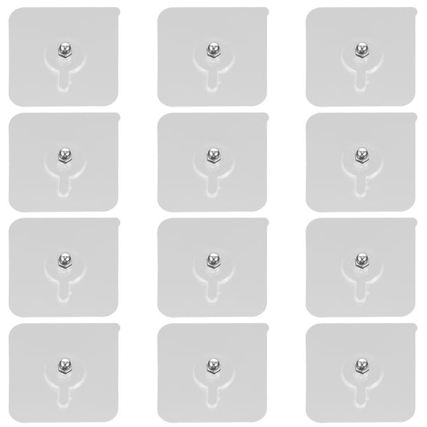 12 pegatinas invisibles sin dejar rastro para tornillos, sin perforaciones, para colgar cuadros en yeso (6 mm expuestos)