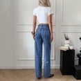 thumbnail image 3 of Retro Star Patch Wide Leg Jeans for Women High Waisted Distressed Star Applique Flared Denim Trousers Ideal for Streetwear All Occasions, 3 of 8