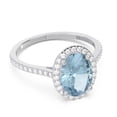 thumbnail image 3 of Diamond-Capitals 2.15 Carat Oval Shape Aquamarine Gemstone & Natural Diamond Luxurious Wedding Ring for Ladies Solid 18K White Gold Size 9.5, 3 of 7