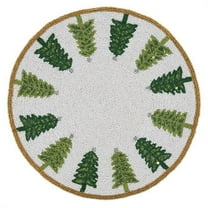 SARO  Beaded Placemats with Christmas Tree Design - Set of 4
