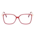 thumbnail image 2 of Gafas Bloqueadoras de Luz Azul Shiratori Rectangulares con Montura Roja, 2 of 7
