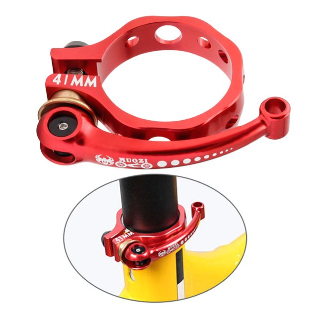 Cuello Plegable de de Asiento Del Poste Del Colr de Abrazadera de Aleación de Aluminio de Aleación Rápida Del Rojo 41mm DYNWAVEMX Abrazadera de tija de sillín de bicicleta